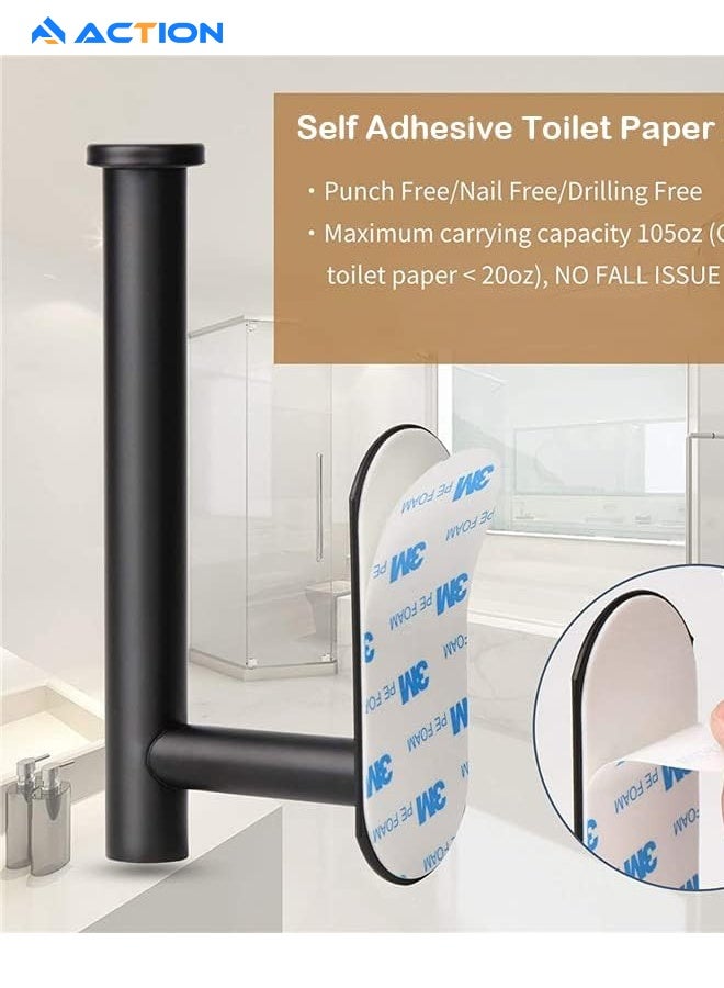 ACTION Stainless Steel Toilet Paper Holder Wall Mount Self Adhesive Bathroom Paper Towel Roll Holder for Home and Kitchen - Image 2